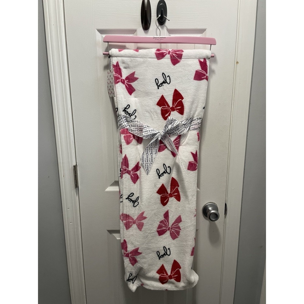 juicy couture plush throw Pink & Red Bows Y2K
